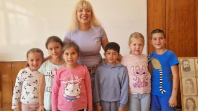 Посещение на писателката Милена Димова в ОУ „Васил Левски“ в село Борима