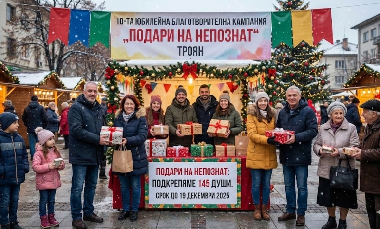Троян обединява сили за Коледа: Стартира десетото юбилейно издание на „Подари на непознат“