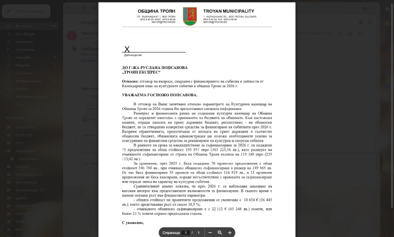 Рекорден интерес към културния календар на Троян за 2026 г. при липса на гласуван бюджет